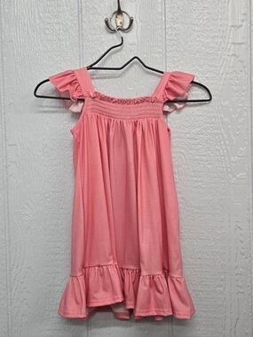 New Size 4 Girls Pink Ruffle Strap Summer Dress